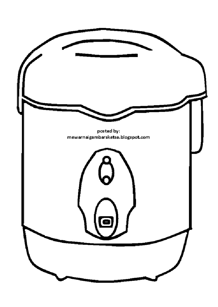 Mewarnai Gambar Mewarnai Gambar Sketsa Rice Cooker