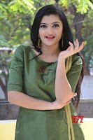 Akshitha cute beauty in Green Salwar at Satya Gang Movie Audio Success meet ~  Exclusive Galleries 006.jpg