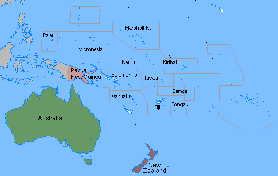 All country in Australia and Oceania 