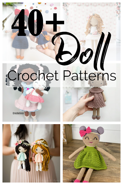 collage of doll crochet patterns