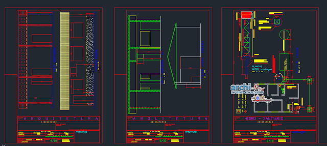 Housing development level 1-gabled in AutoCAD 