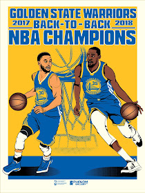 Golden State Warriors 2018 Back To Back NBA Champions Screen Print by K-Tran x Phenom Gallery