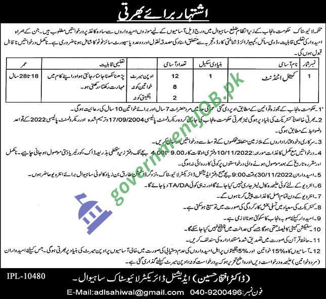 Punjab Livestock and Dairy Development Jobs 2022 – Cattle Attendants