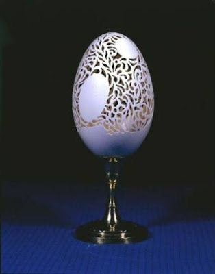 Night table lamp, study lamp with egg art work wallpaper