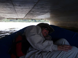 ducking under a low bridge