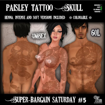 This weekend our offer for the event is our Paisley Tatto.