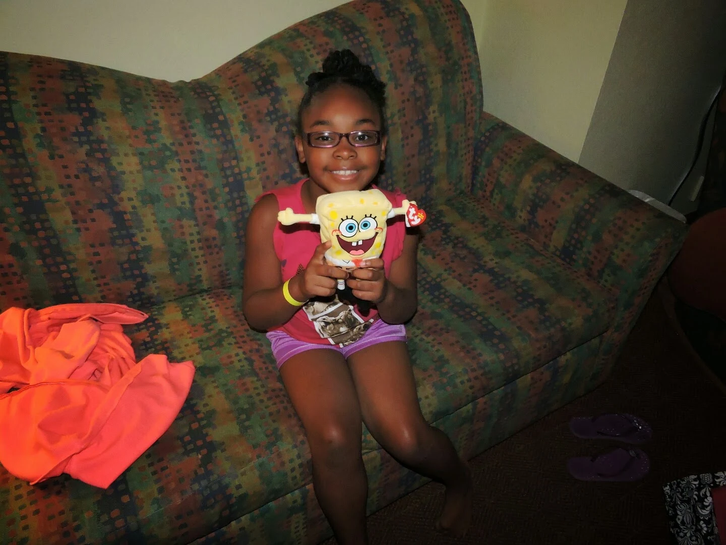 Girl with SpongeBob Plush