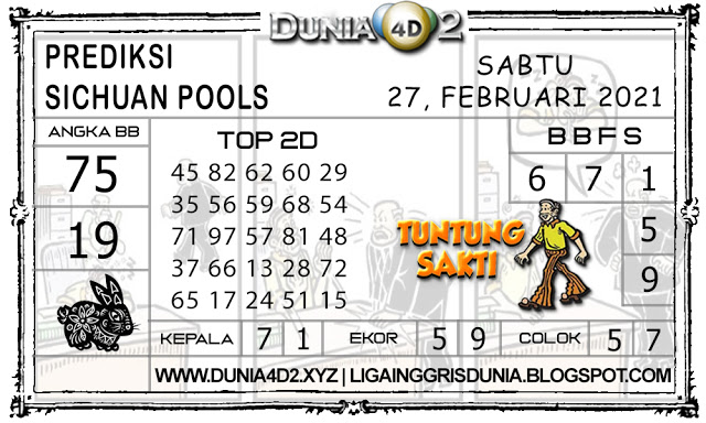 Prediksi Togel SICHUAN DUNIA4D2 27 FEBRUARI 2021