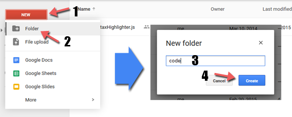 Membuat folder di Google Drive
