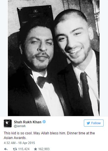 Bila Foto Selfie Shah Rukh Khan Bersama Zayn Malik Pecah 