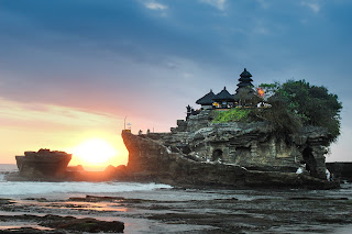 Tanah Lot temple in Bali well known for the sunset’s