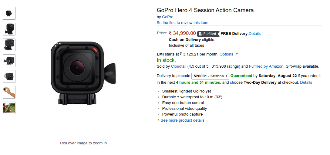 Buy Gopro Hero 4 Session In India On Amazon In