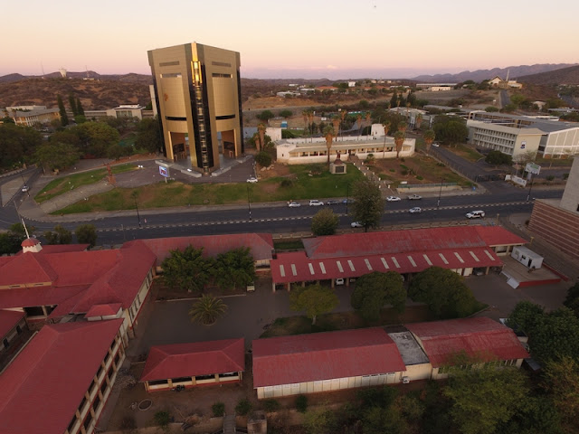 Namibia: flying over center of Windhoek - aerial photo gallery