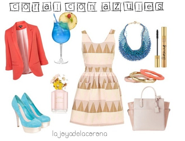 coral y azul