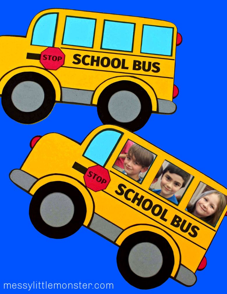 Photo school bus craft - transportation craft for toddlers and preschoolers