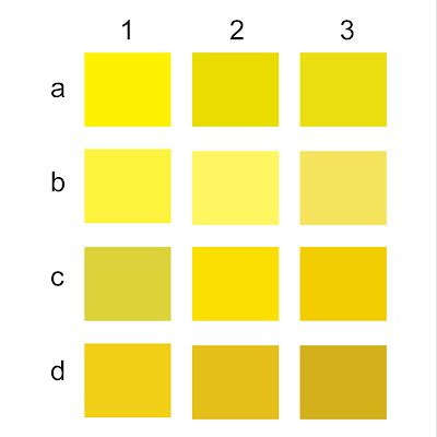 Variasi warna  kuning  cmyk typhography design