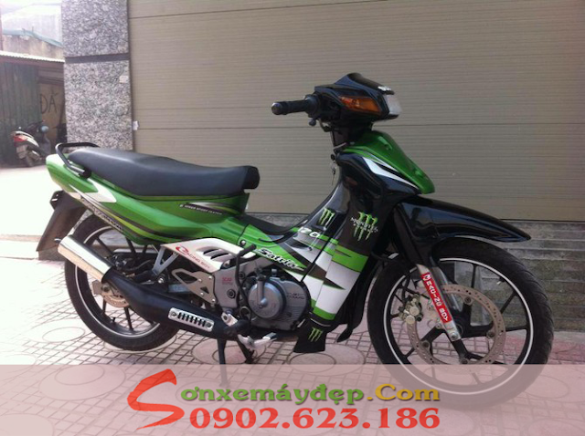 Sơn xe Satria Xipo màu xanh đen Z1000