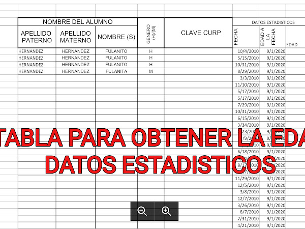 TABLA EN EXCEL PARA OBTENER LA EDAD DE NUESTROS ALUMNOS