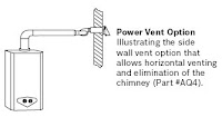 Bosch 1600H Vented through the side wall with the AQ4 Horizontal Vent Kit