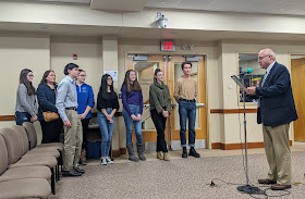 The FHS students who persisted in advancing the plastic bag reduction were recognized with a proclamation for their efforts