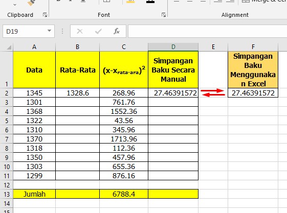 Cara Menghitung Simpangan Baku di Excel dengan Mudah