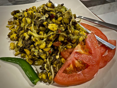 Mandalay Style Restaurant, corn & tea leaf salad