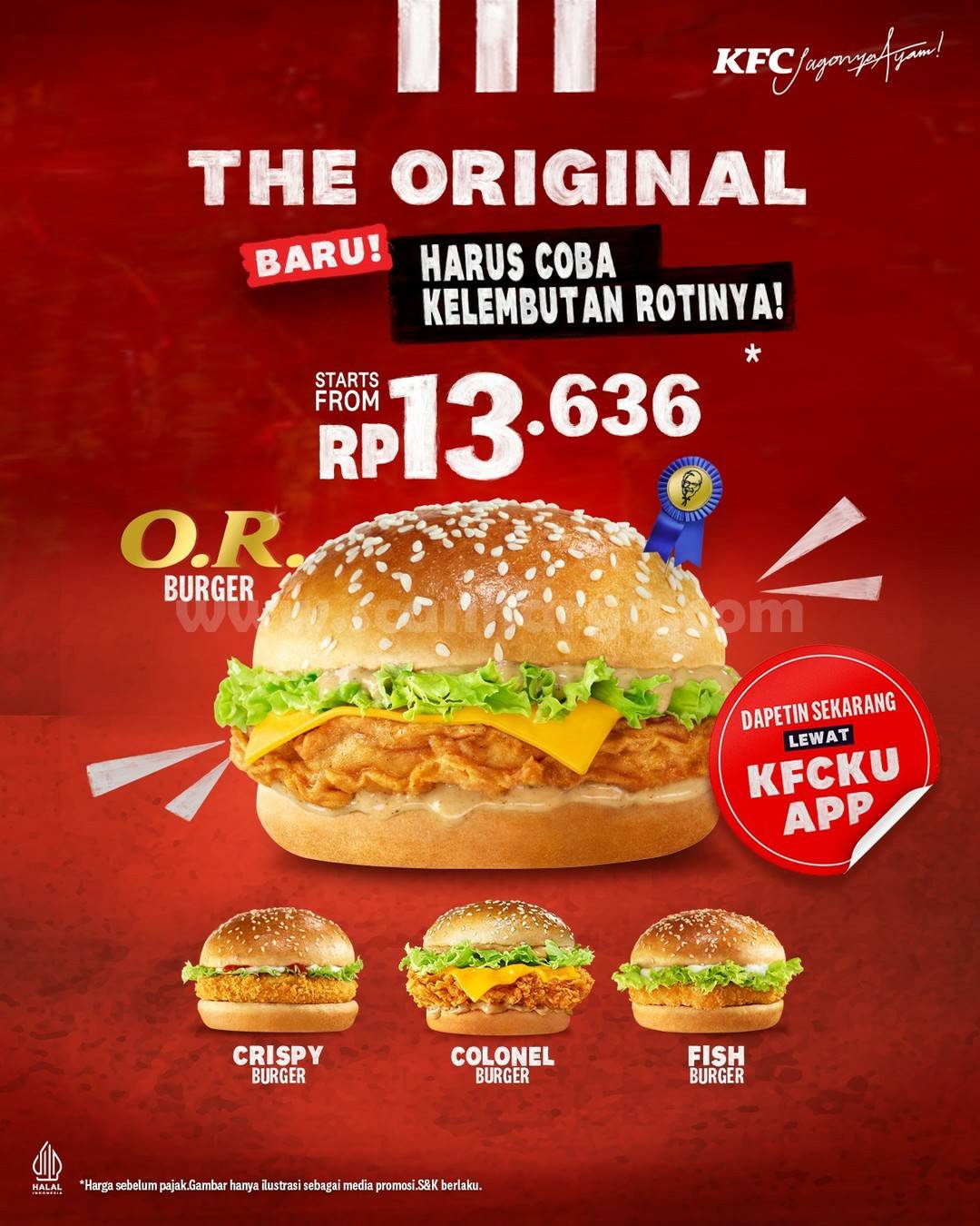 BARU! KFC BURGER The Original - Harga Spesial Rp. 13.636*