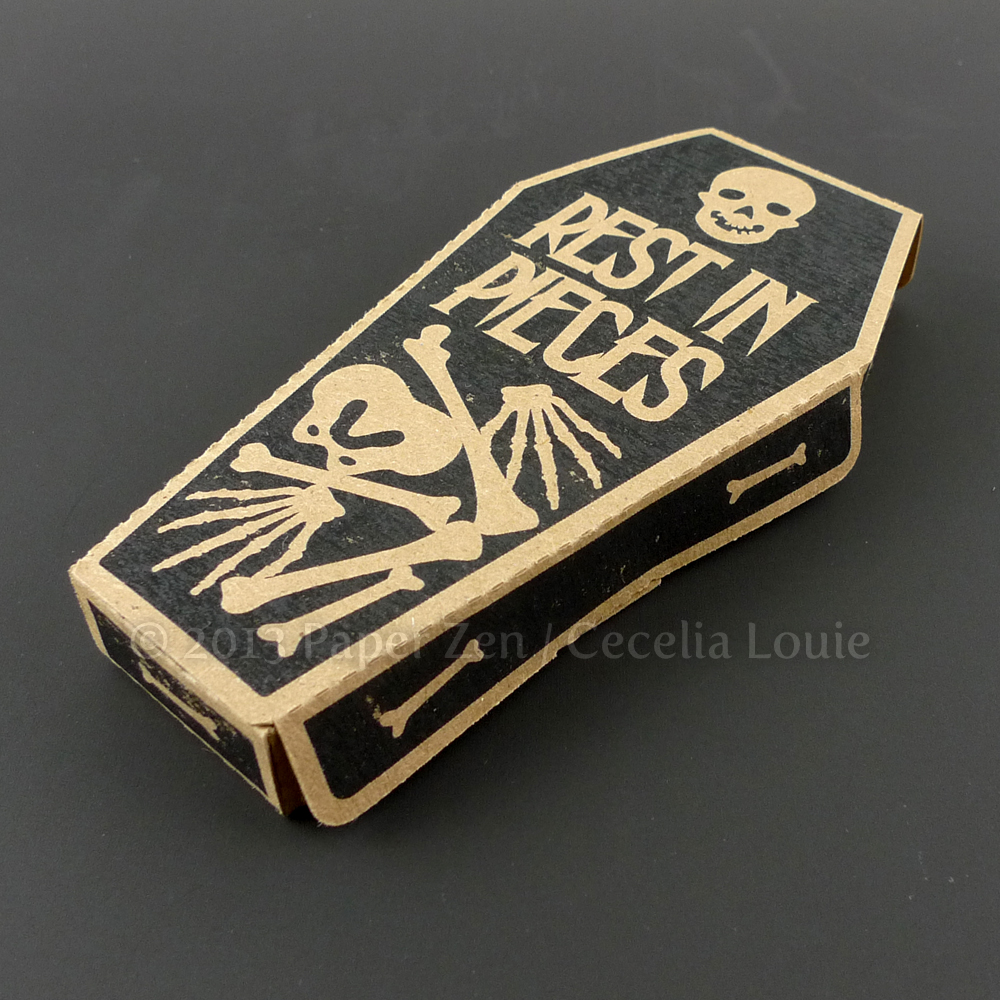 box lock origami with Halloween Skeleton Coffin Zen: Box Party Printable Favor Paper