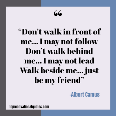 Friendship Quote - Just Be My Friend Inspirational Line By Albert Camus