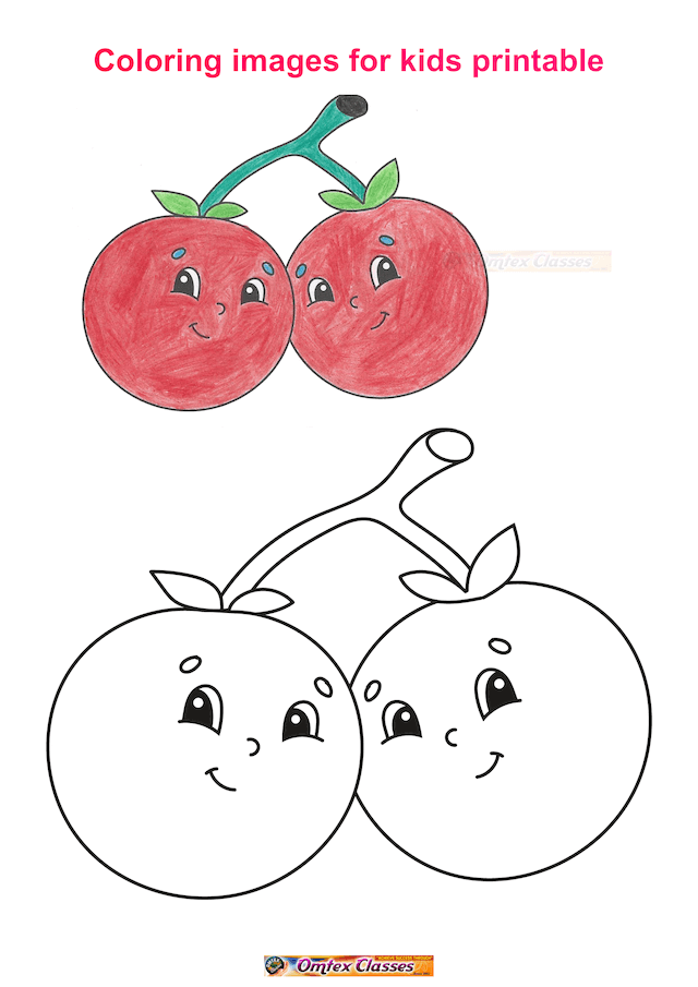 Coloring Images for Kids Tomato