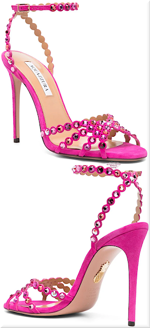 ♦Pantone Violet Rose pink Aquazzura Tequila heeled sandals #aquazzura #shoes #pantone #pink #brilliantluxury