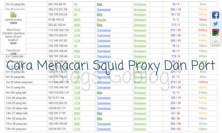 Cara Mudah Mencari Squid Proxy Dan Port Aktif Untuk SSH / Polosan Terbaru