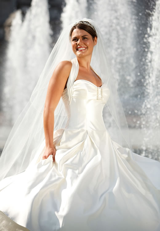 Simple wedding dresses Simple white wedding dresses with veil by Blue 