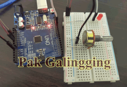 Project Arduino AnalogInput Potensiometer mengatur kecepatan BLINK