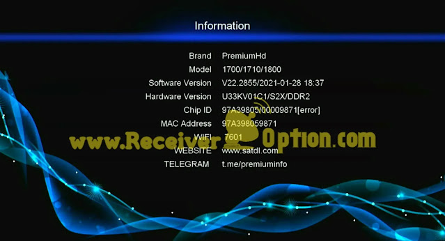 PREMIUM HD 1700 1710 1800 MONTAGE CS8001 SOFTWARE UPDATE 28 JANUARY 2021