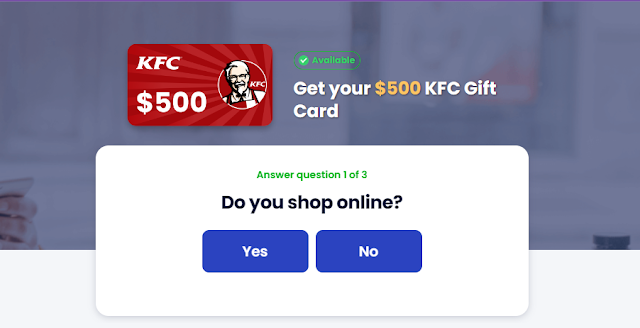 Get $500 KFC Gift Card