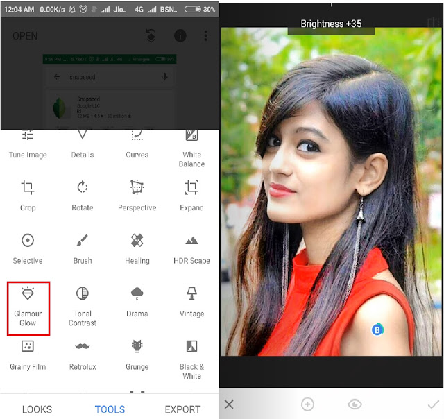 How To Glow Face In snapseed?