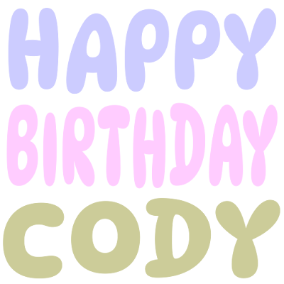 Happy Birthday Cody (Sticker)