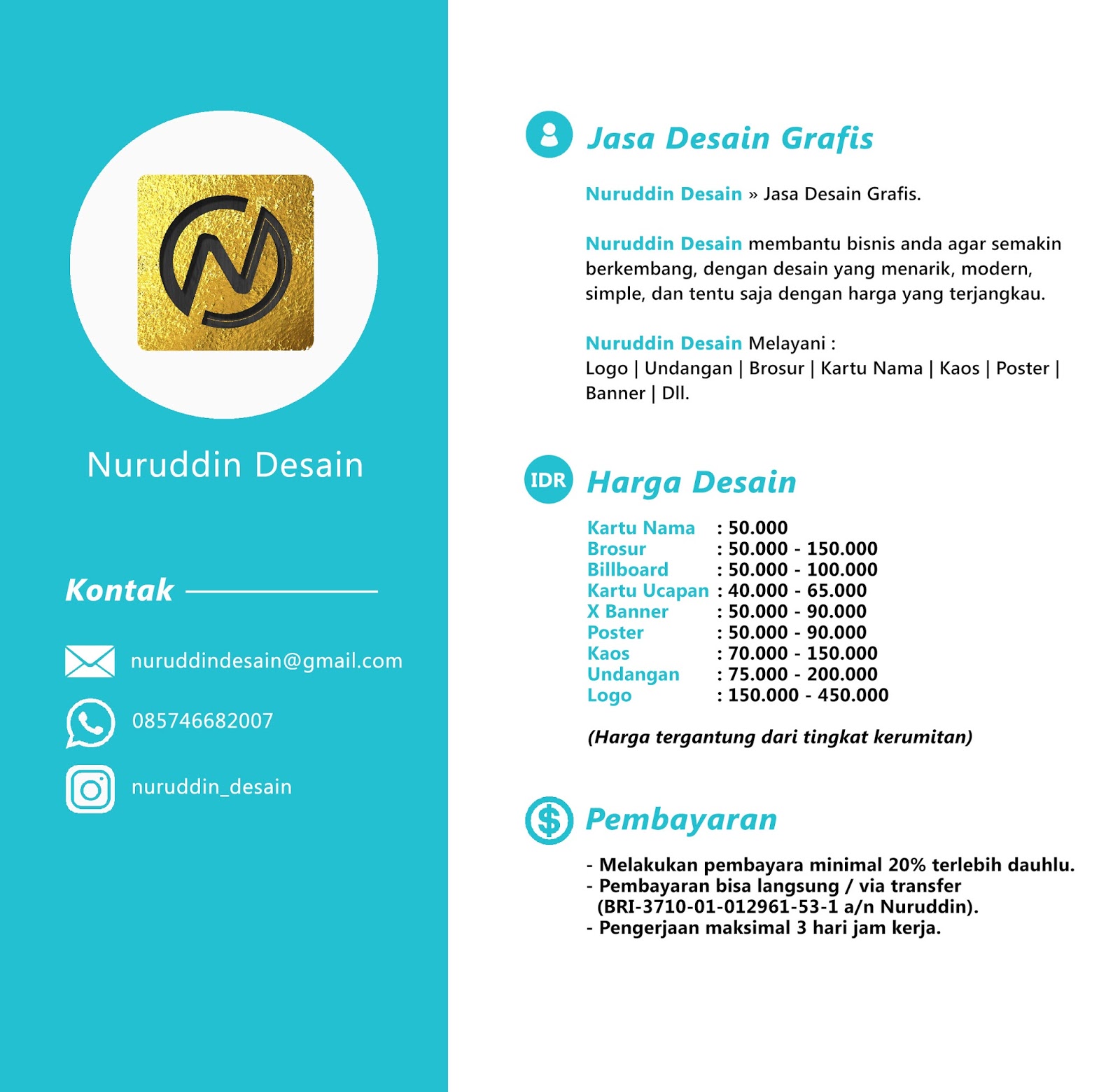 Nuruddin Desain   Harga  Desain  Grafis  Nuruddin Desain 