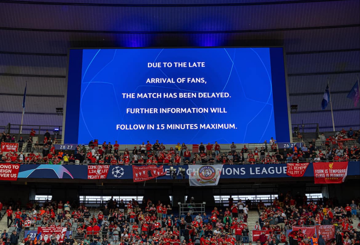 UEFA visual message after delay in the 2022 Champions League final
