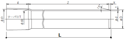 接着受口付片受直管の寸法表