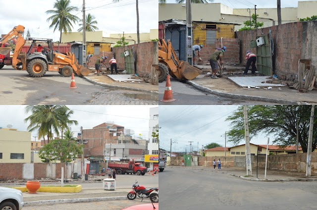 Barracas do Centro de Santa Cruz começam a serem retiradas das calçadas