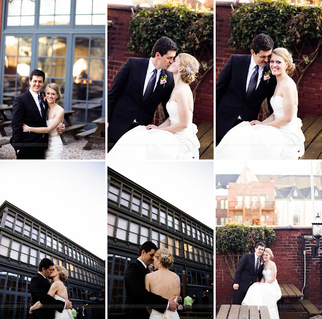 bride and groom at the biergarten at the Rathskeller in Indianapolis