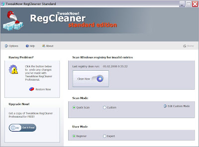 TweakNow RegCleaner Interface