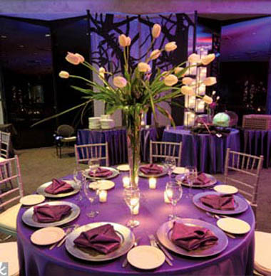 purple wedding table centerpieces