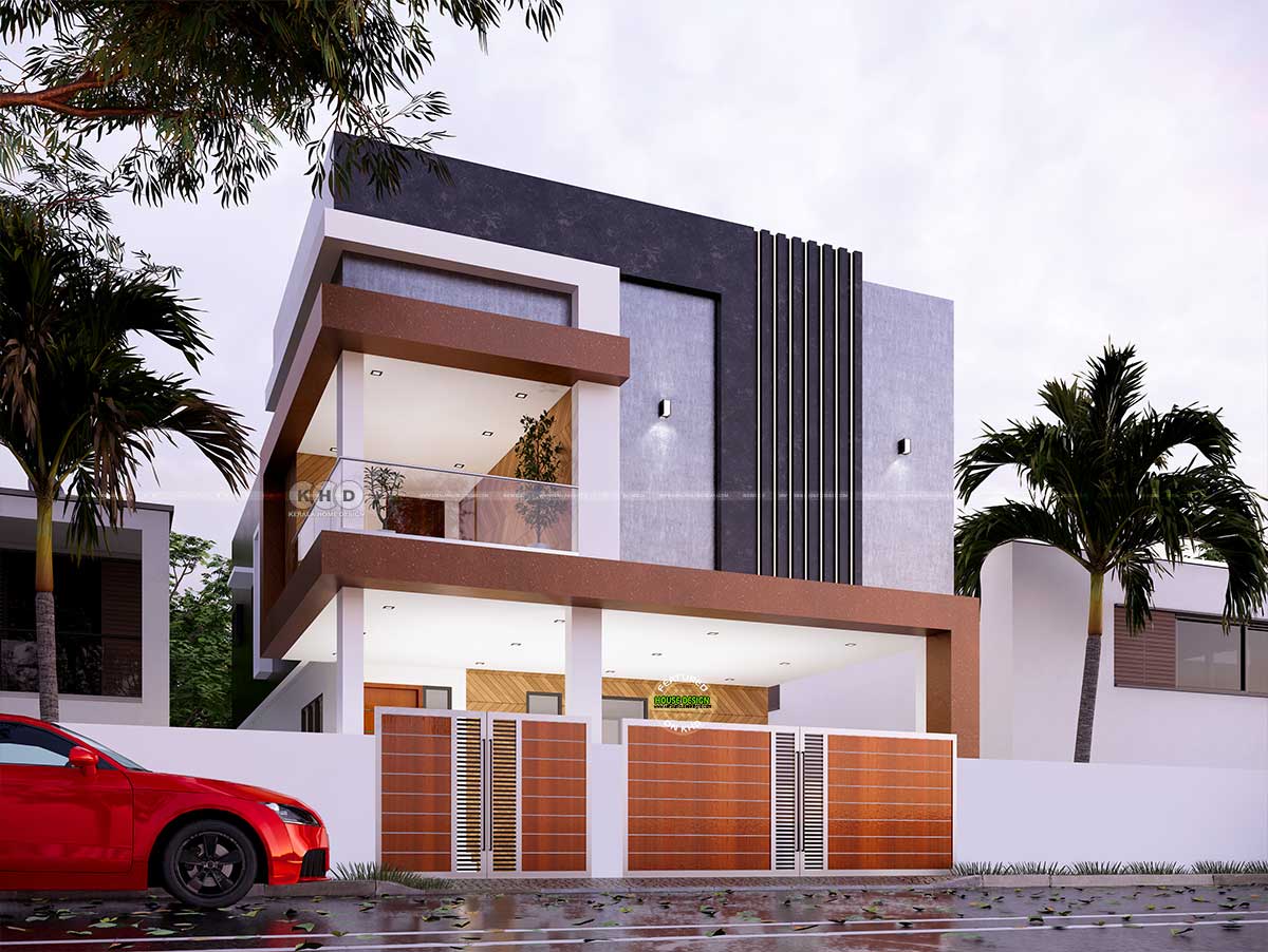 Aerial View of Modern Gated Villa by eHomez22 in Ernakulam, Kerala