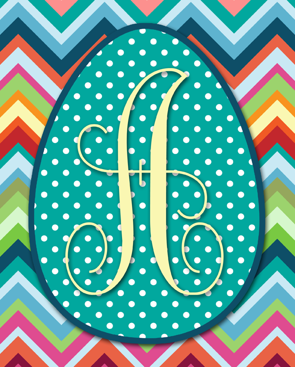 Free Printable Easter Egg Monograms | Letters A-Z Available | Instant Downloads