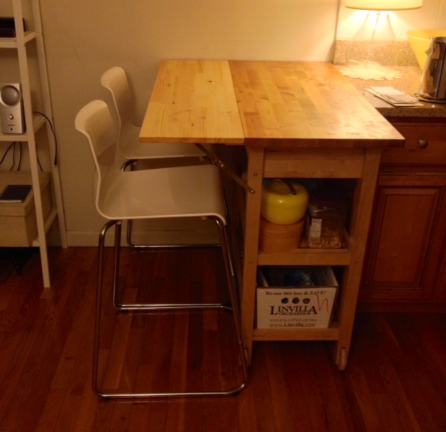 Kitchen cart with drop leaf extension