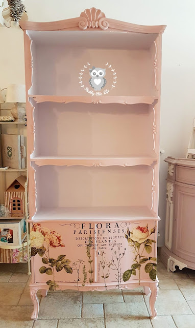 transfer, iod, arredamento, casa, decora facile, shabby chic, libreria, soggiorno