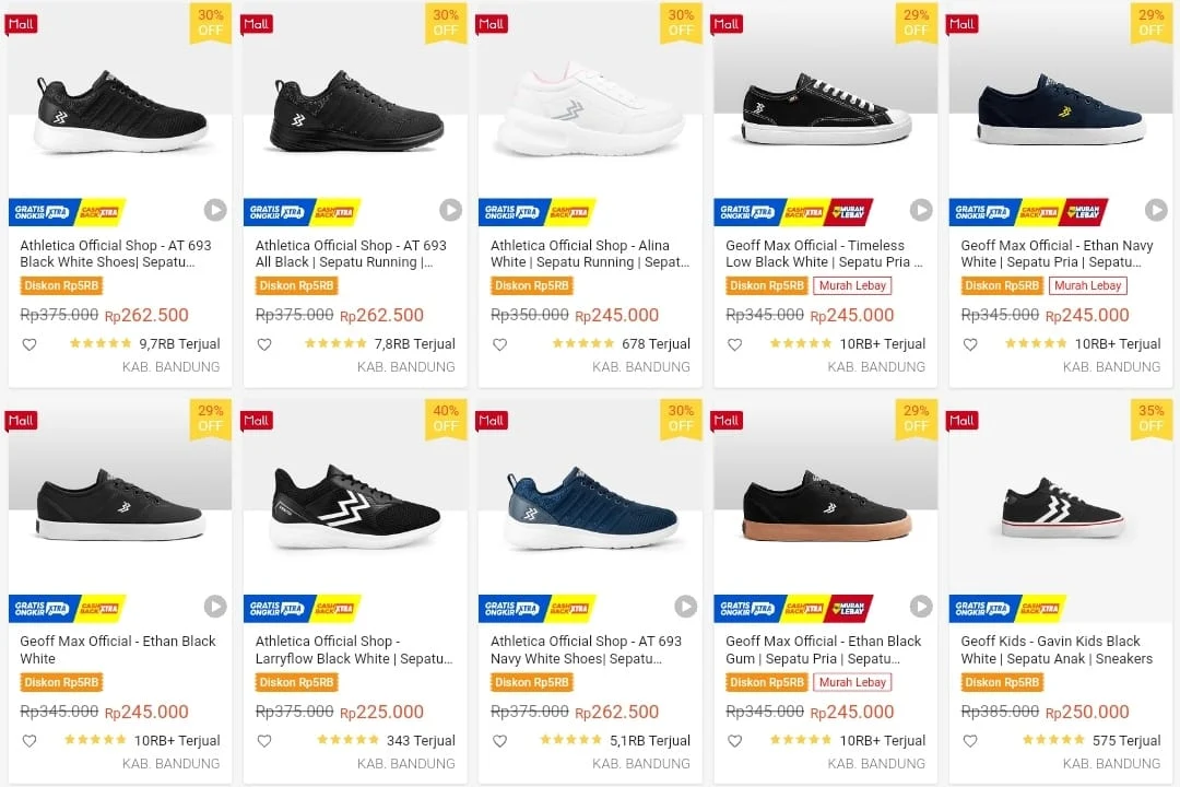 Rekomendasi Toko Sepatu Pria Original di Shopee [Brand Lokal]